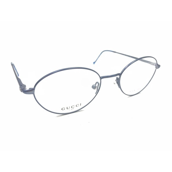 Gucci GG 2642 6XG Satin Blue Stainless Round Eyeglasses Frames 51-19 130 Italy